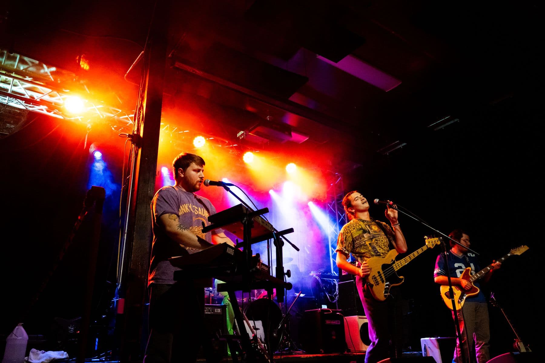 Burgundy Suns playing Central Saloon in Seattle under red and blue stage lights